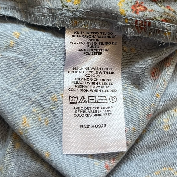 LOFT Sky Blue Floral Sleeveless Bow-Front Blouse - Picture 7 of 7